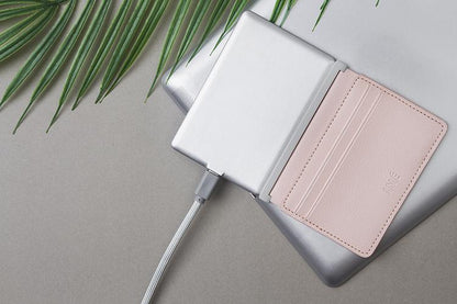 Xoopar INE 纖薄防盜充電卡套（環保真皮版） -粉紅